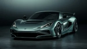 "Electric Supercars Rimac Nevera speeding on track"